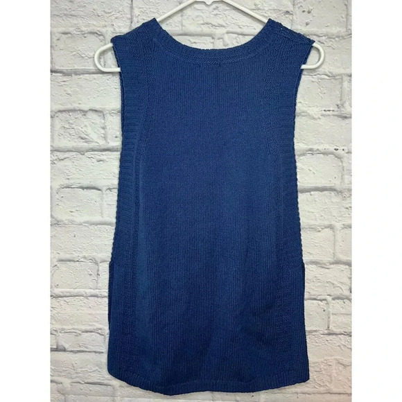 NWT J.Jill sleeveless blue top XS 100% cotton. - Picture 2 of 9
